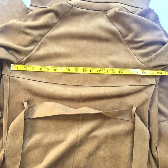 Banana Republic faux suede trench coat, brown, XS - Picture 5 of 7